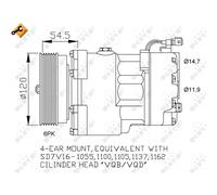 Compressore climatizzazione R 134a PAG 46 32033 NRF per VW SEAT FORD