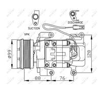 Compressore climatizzazione PAG 46 32234 NRF per MAZDA 5