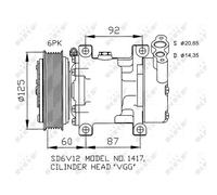 NRF Compressore climatizzazione 32235 PAG 46 per Renault Kangoo Express, Clio II