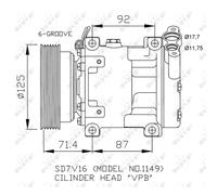 Compressore climatizzazione PAG 46 32267 NRF per RENAULT CLIO II