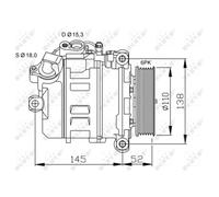 Compressore climatizzazione PAG 46 32435 NRF per BMW 5 Touring 7 5 6 6 Cabriolet