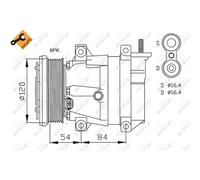 Compressore climatizzazione PAG 150 32484 NRF per CHEVROLET DAEWOO