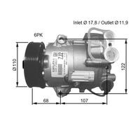 Compressore Aria Condizionata NRF per Opel Astra J Caravan Meriva B.