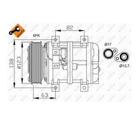 Compressore aria condizionata NRF per Volvo C70 S40 S70 V40 V70
