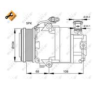 Compressore climatizzazione PAG 46 32082 NRF per OPEL ASTRA G Hatchback CORSA C