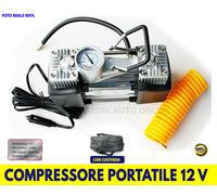 Compressore Aria Portatile 12 V auto compatto manometro moto gonfiaggio ruote da