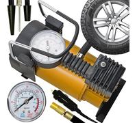 Compressore Aria Portatile 12 Volt, Mini Pompa Elettrica Con Manometro, Kit Adat