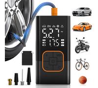 Compressore Aria Portatile 150 PSI, Mini Compressore Elettrico Portatile Senza Fili con Schermo Digitale e Torcia LED, per Auto, Moto, Bicicletta, Palla