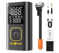 Compressore Aria Portatile 150PSI 6000mAh Mini Compressore 4 Modalità con Torcia LED Arresto Automatico Gonfiatore Elettrico Portatile per auto, Moto, Bici, Palla