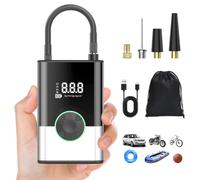 Compressore Aria Portatile, 150PSI Compressore Portatile per Auto con Batteria 24000mAh, Intelligente Un Clic Pompa Elettrica per Bicicletta, Moto e Altro Ancora con Misuratore di Pressione