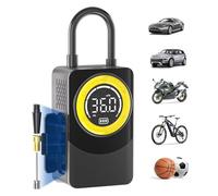 Compressore Aria Portatile,150PSI Mini Pompa Elettrica per Bicicletta con Schermo LCD Digitale e Torcia LED,Gonfiatore Elettrico Portatile per Auto,Moto,Bicicletta,Pallacanestro