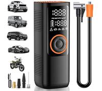 Compressore Aria Portatile Auto, 150PSI Mini Compressore Portatile gonfiaggio 3 Volte più Veloce Pompa Elettrica per Bicicletta Con Luce USB/LED, Ricaricabili Gonfiatore Elettrico per Bici Auto Moto