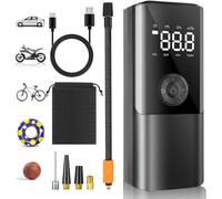 Compressore Aria Portatile Auto, Gonfiatore Elettrico 6000Mah, Mini Pompa Elettr
