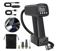 Compressore Aria Portatile Auto, Pompa Elettrica Gonfiatore, con DC 12V Luce LED Schermo Digitale 4000mAh Ricaricabile Batteria 150PSI Compressore d'aria Pneumatici per Auto Bici Moto Palloni (Nero)