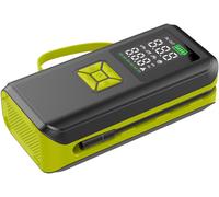 goobay Compressore d'aria portatile con batteria da 2Ah, 5V,ricaricabile, 10bar/150psi, display LED, 5 modalità automatiche, luce LED integrata e connessione USB-C, per auto, moto, biciclette,77827