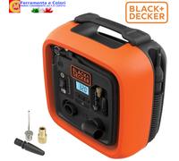 Black & Decker Compressore Portatile 12V Capacità 160 PSI Pressione 11 BAR - ASI400