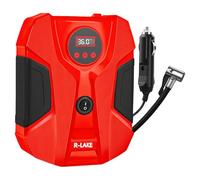 Compressore Aria Portatile, Compressore Aria Portatile Auto con 3 Adattatori per Ugelli e Luci LED Digitali per Pneumatici per Auto e Altri Prodotti Gonfiabili (Rosso)