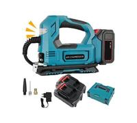 Compressore aria portatile kit in valigetta 2 batterie e accessori ugelli 2 gonf