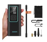 Compressore Aria Portatile, Mini Compressore Portatile 150PSI, Gonfiatore Elettrico a Batteria 6000mAh e 12V DC, Accessori per Auto, Moto, Bici, Pompa Elettrica con Luce LED e Arresto Automatico