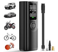 Compressore Aria Portatile, Mini Portable Electric Air Compressor 150PSI Schermo LCD Digitale e Torcia LED Pompa Elettrica per Bicicletta Auto Moto Monopattino Akku Luftpumpe für Fahrrad