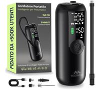Compressore aria portatile, pompa per bici, auto, moto, LCD, automatico