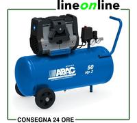COMPRESSORE ARIA SILENZIATO A SECCO ABAC MONTECARLO OS20P SERBATOIO 50 LITRI 59 dB 2 HP 230 L/MIN