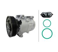 Compressore Clima 12 V Ø 125 mm HELLA 6 scanalature Per RENAULT MEGANE