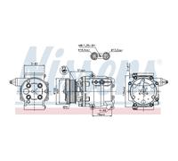 Compressore climatizzazione R 134a PAG 56 89358 NISSENS per FORD FIESTA V FUSION
