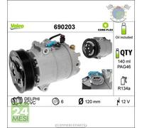 Compressore climatizzatore aria condizionata Valeo per OPEL MERIVA B ASTRA J