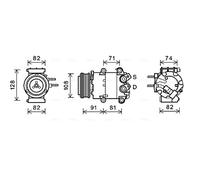 Compressore, Climatizzatore AVA QUALITY COOLING FDAK498 per FORD FIESTA 1.25