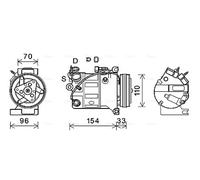 Compressore, Climatizzatore AVA QUALITY COOLING VOAK183 per VOLVO XC60 I SUV