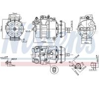 Nissens Compressore aria condizionata 890635 R 134a PAG 46 per VW Multivan T5, Transporter V