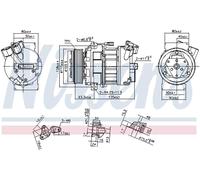 Compressore climatizzazione R 134a PAG 46 890656 NISSENS per RENAULT NISSAN OPEL