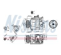 Compressore climatizzazione R 134a PAG 46 89052 NISSENS per AUDI SEAT