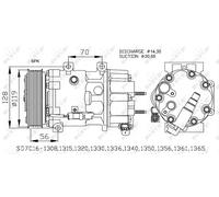 Compressore, Climatizzatore per CITROËN PEUGEOT 307 307 SW 308 308 CC 308 SW C4