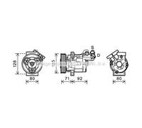 Compressore Climatizzatore per Dacia Lodgy Dokker Logan MCV II Renault Fluence