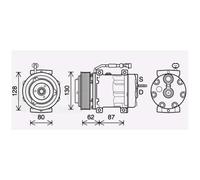 Compressore Climatizzatore Refrigerante R 134A Pulegge 130 Ø
