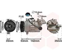 Compressore, Climatizzatore VAN WEZEL 0600K393 per BMW Série 1 1.6 116 i