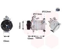 Compressore, Climatizzatore VAN WEZEL 1701K708 per FIAT 500X (334_)