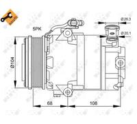 Compressore climatizzazione PAG 46 32082 NRF per OPEL ASTRA G Hatchback CORSA C