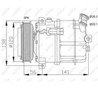 Compressore climatizzazione PAG 46 32117 NRF per SAAB CADILLAC OPEL