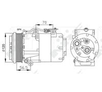 Compressore climatizzazione PAG 46 32250 NRF per FORD VOLVO
