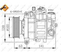 Compressore climatizzazione PAG 46 32263 NRF per AUDI SEAT