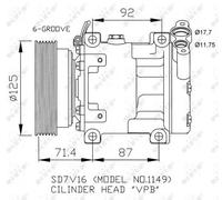 Compressore climatizzazione PAG 46 32267 NRF per RENAULT CLIO II
