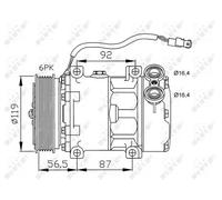 Compressore climatizzazione PAG 46 32278 NRF per CITROËN PEUGEOT FIAT LANCIA