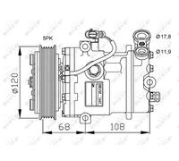 Compressore aria condizionata NRF KLIMA NRF 32775