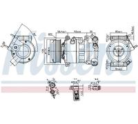 Compressore climatizzazione R 1234yf PAG 46 YF 890599 NISSENS per CITROËN OPEL