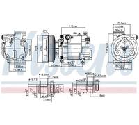 Compressore climatizzazione R 1234yf PAG 46 YF 89549 NISSENS per MAZDA 3