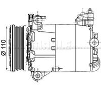 Compressore climatizzazione R 1234yf PAG 46 YF ACP 1357 000P MAHLE per FORD