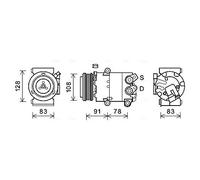 AVA Quality Cooling Compressore climatizzazione FDAK621 R 134a per FORD C-MAX II